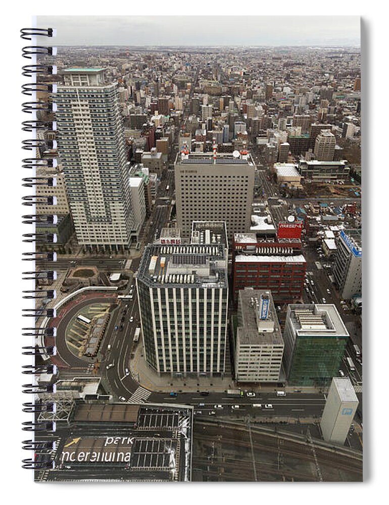 Hokkaido Spiral Notebook featuring the photograph Cityscape Of Sapporo, Hokkaido, Japan by Tetsuya Aoki