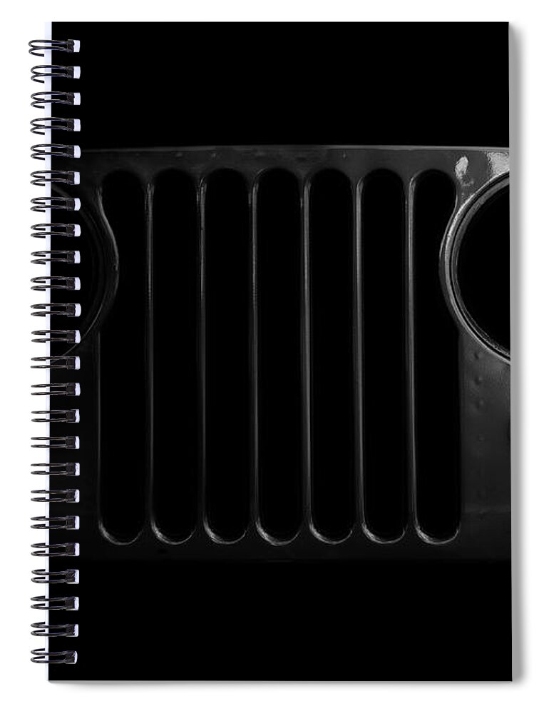 Jeep Spiral Notebook featuring the photograph CJ Grille- Fade to Black by Luke Moore