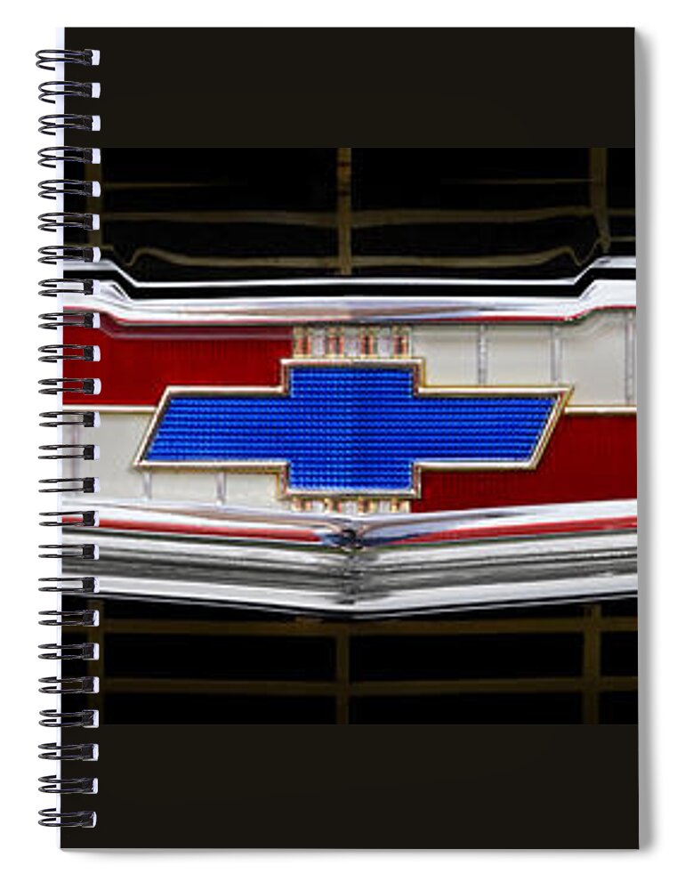Transportation Spiral Notebook featuring the photograph Classic Chevrolet Emblem by Mike McGlothlen