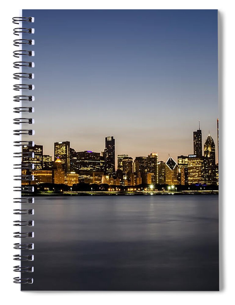 Chicago Skyline Spiral Notebook featuring the photograph Classic Chicago skyline at dusk by Sven Brogren