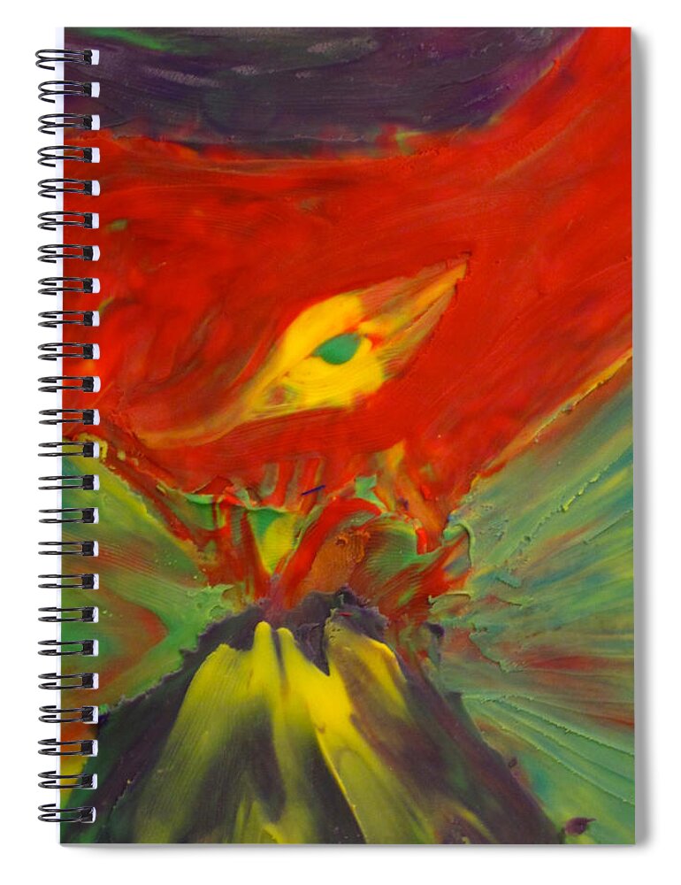 Eruption Spiral Notebook featuring the painting Clay Play 2 - volcanic by Steve Sommers