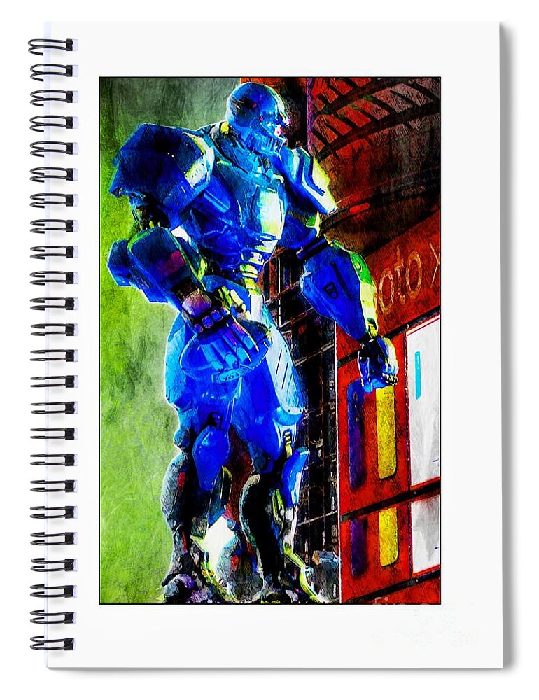 Robot Spiral Notebook featuring the photograph Cleatus in Times Square by Lilliana Mendez