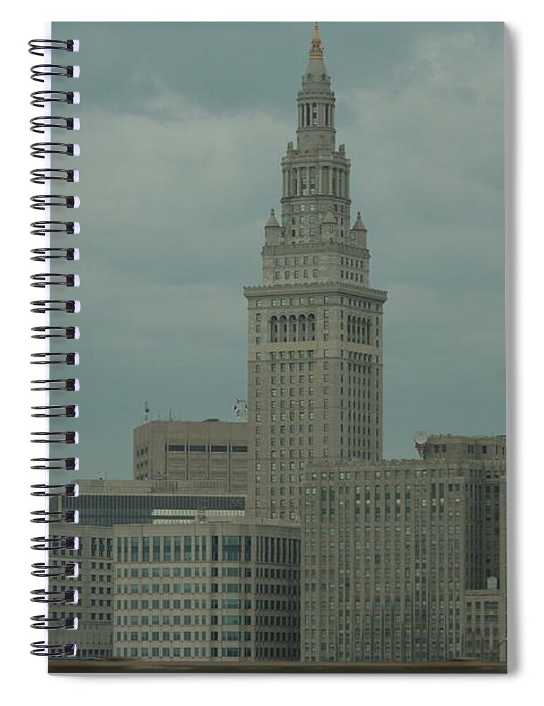 Cleveland Spiral Notebook featuring the photograph Cleveland Ohio Skyscrapers by Valerie Collins