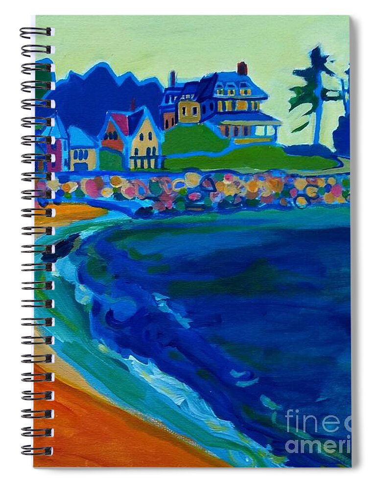 Beach Spiral Notebook featuring the painting Cliff House near Hampton Beach NH by Debra Bretton Robinson