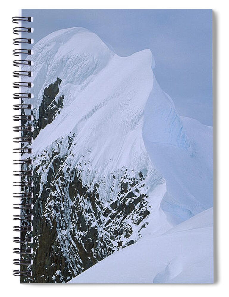 Feb0514 Spiral Notebook featuring the photograph Climbers On Summit Ridge Of Mt Scott by Colin Monteath
