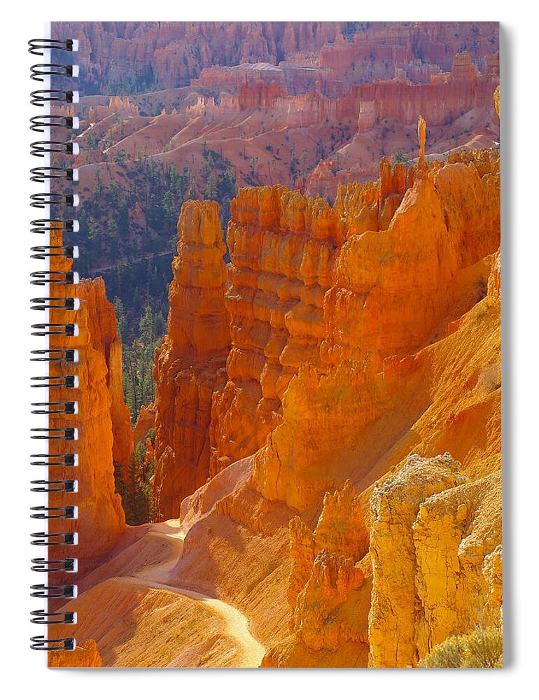 Canyons Spiral Notebook featuring the photograph climbing out of the Canyon by Jeff Swan