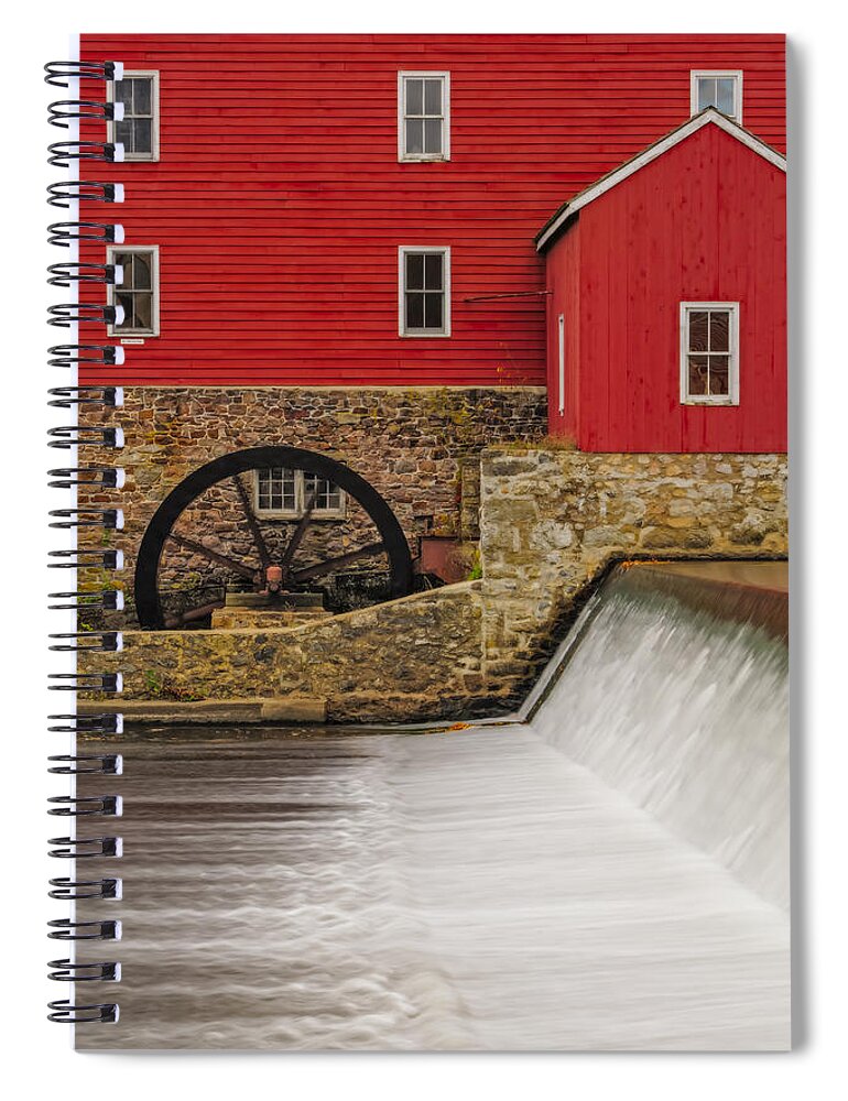 Clinton Spiral Notebook featuring the photograph Clinton Historic Red Mill by Susan Candelario