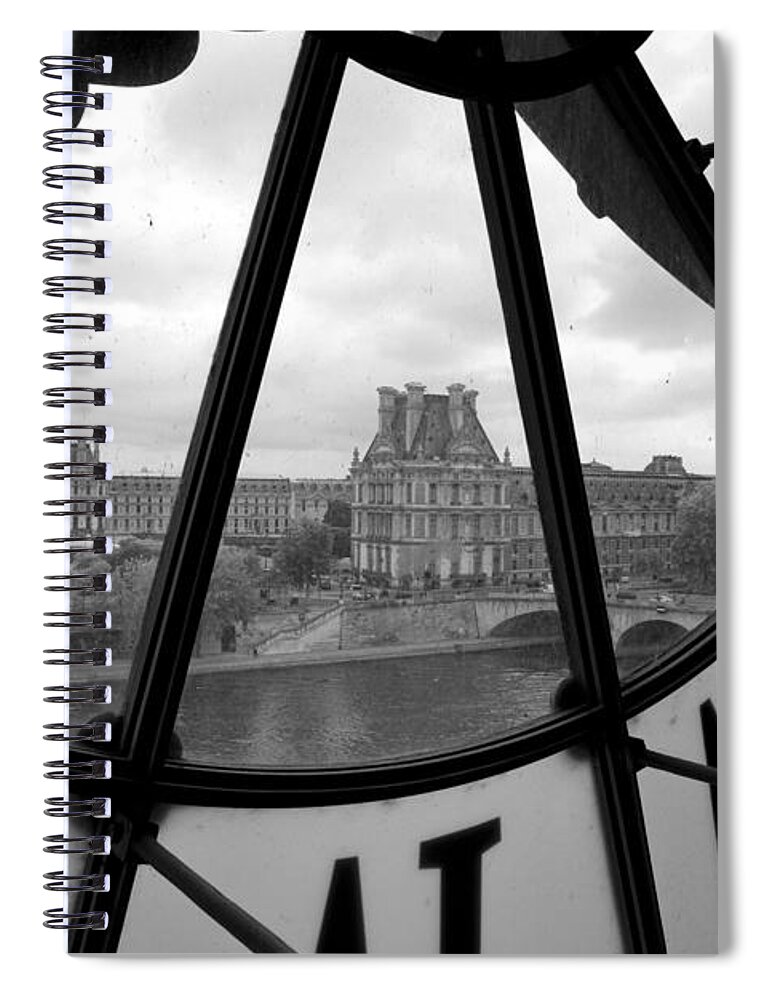 Seine River Spiral Notebook featuring the photograph Clock at Musee d'Orsay by Chevy Fleet