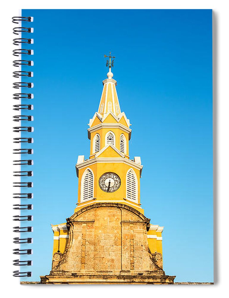 Cartagena Spiral Notebook featuring the photograph Clock Tower of Cartagena by Jess Kraft