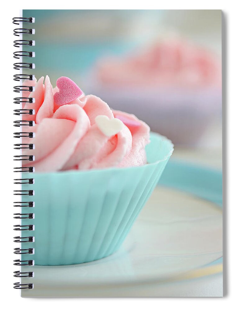 Sugar Spiral Notebook featuring the photograph Close Up Of Cupcakes by Dhmig Photography