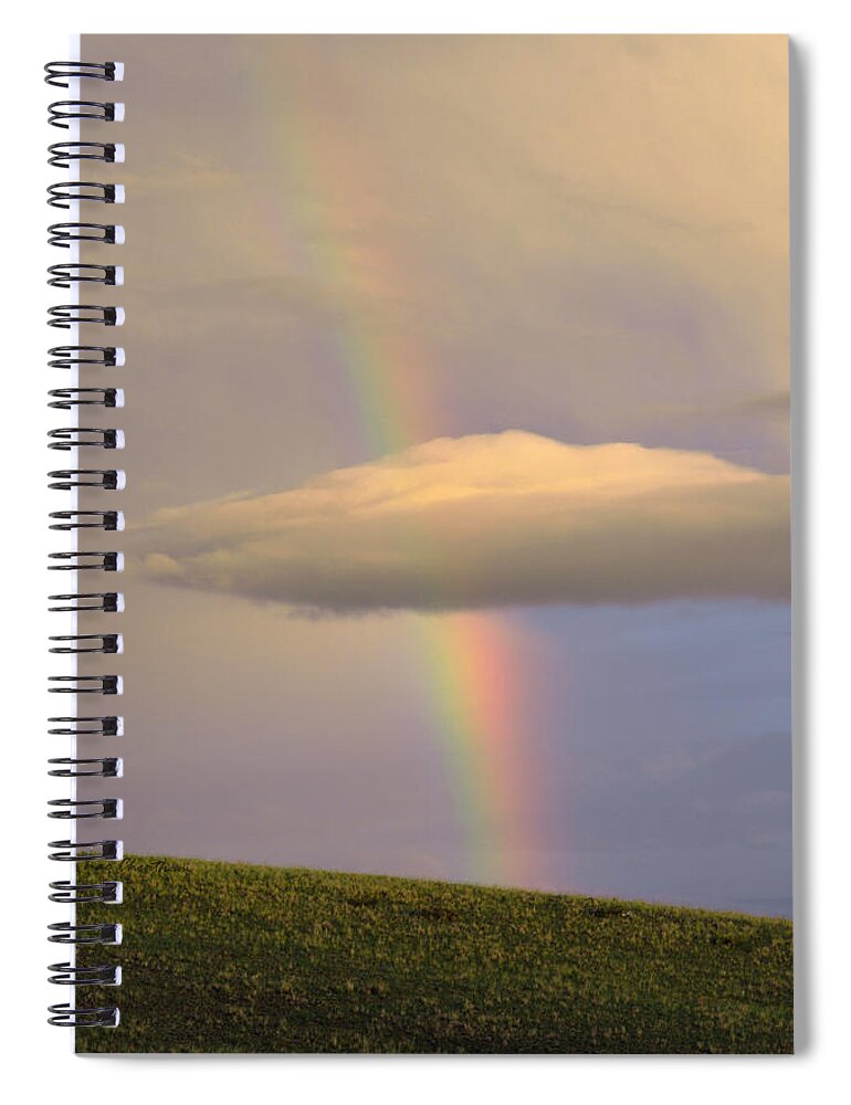 Rainbow Spiral Notebook featuring the photograph Cloud Passing Through Rainbow by Kae Cheatham