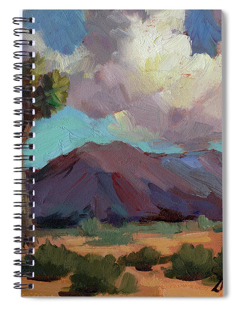 Clouds At Joshua Spiral Notebook featuring the painting Clouds at Joshua by Diane McClary
