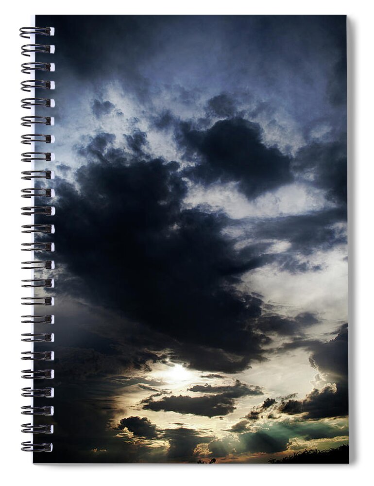 Thunderstorm Spiral Notebook featuring the photograph Cloudscape, Upcoming Thunderstorm by Ollo