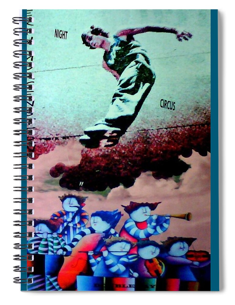 Musicians Spiral Notebook featuring the digital art Clown Circus by Suzanne Berthier