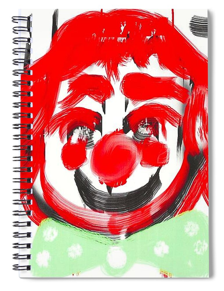 Ipad Experimental Spiral Notebook featuring the painting Clown by Roger Cummiskey