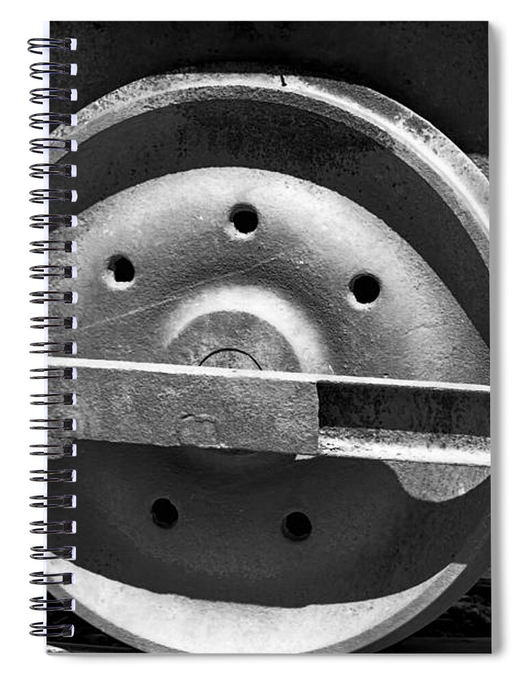 Iron Wheel Spiral Notebook featuring the photograph Coal Cart by Cathy Anderson