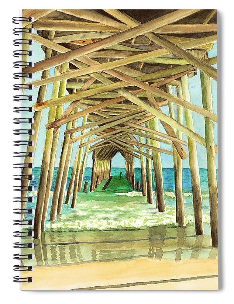 Ocean Spiral Notebook featuring the painting Coastal Cathedral by Jill Ciccone Pike