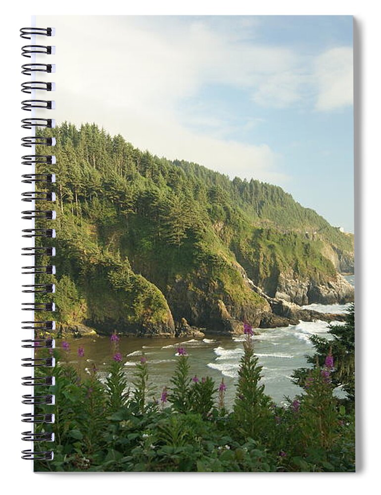  Coast Spiral Notebook featuring the photograph Coastal Watch by Beth Collins