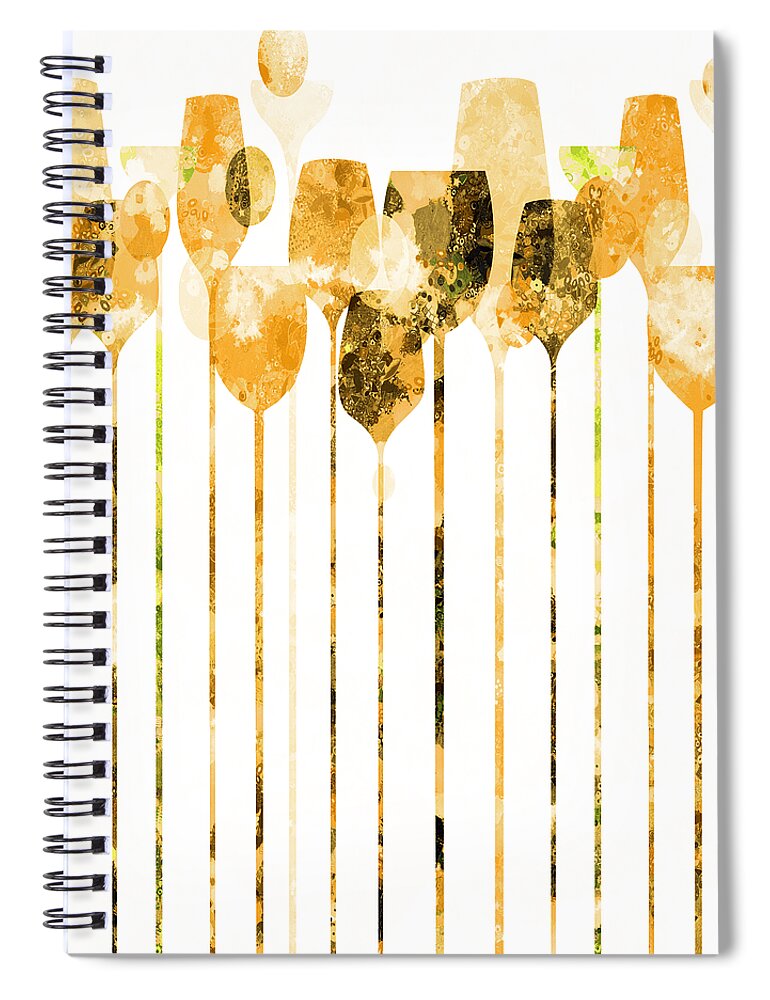 Cocktail Spiral Notebook featuring the mixed media Cocktail Hour 4 by Angelina Tamez