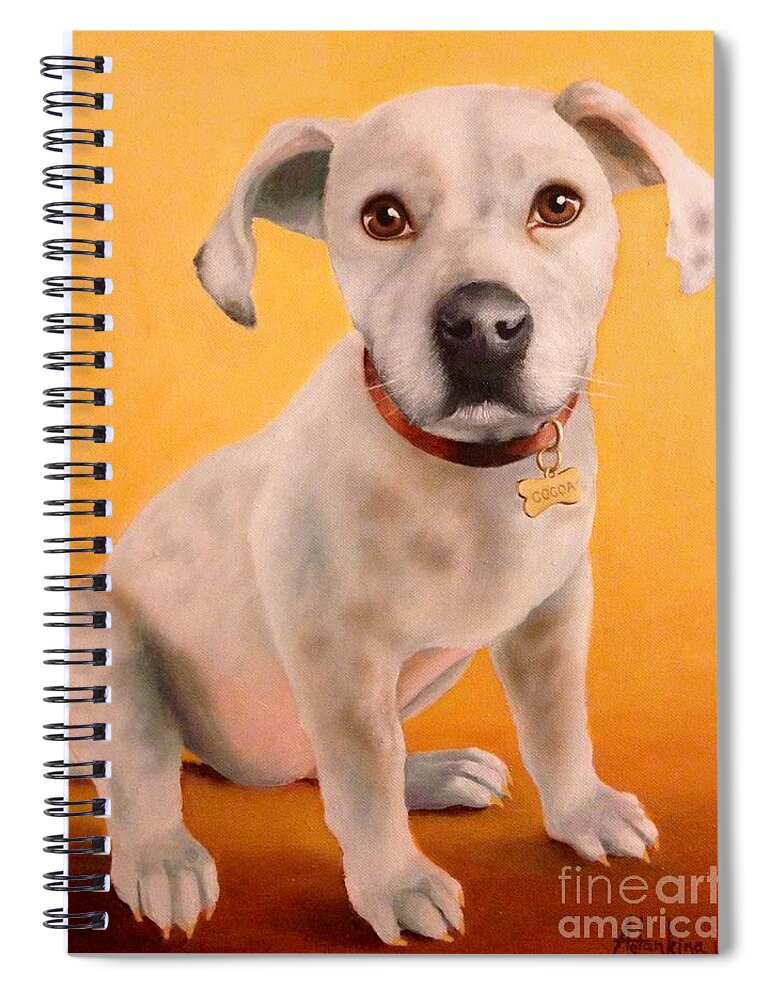 Puppy Print Painting Spiral Notebook featuring the painting Cocoa by Natalia Astankina
