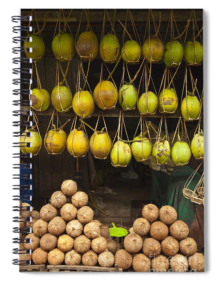 Vertical Spiral Notebook featuring the photograph Coconuts for Sale by Craig Lovell