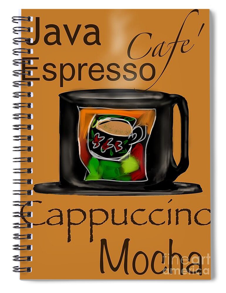 Coffee Spiral Notebook featuring the digital art Coffee Break by Christine Fournier