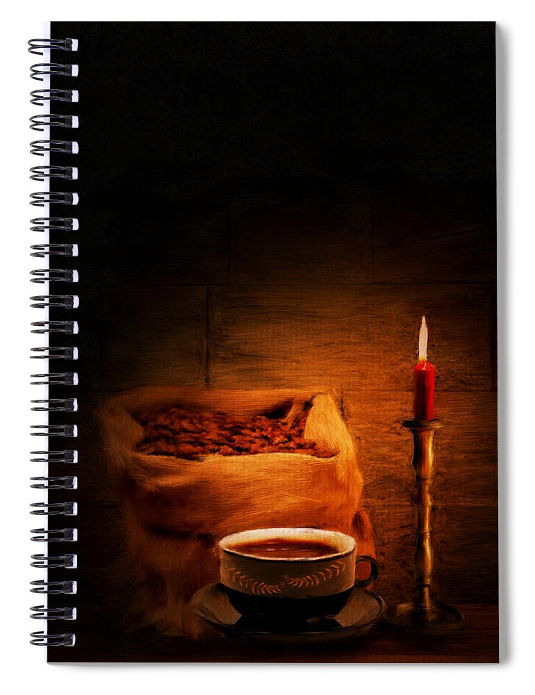 Coffee Spiral Notebook featuring the digital art Coffee Date by Lourry Legarde