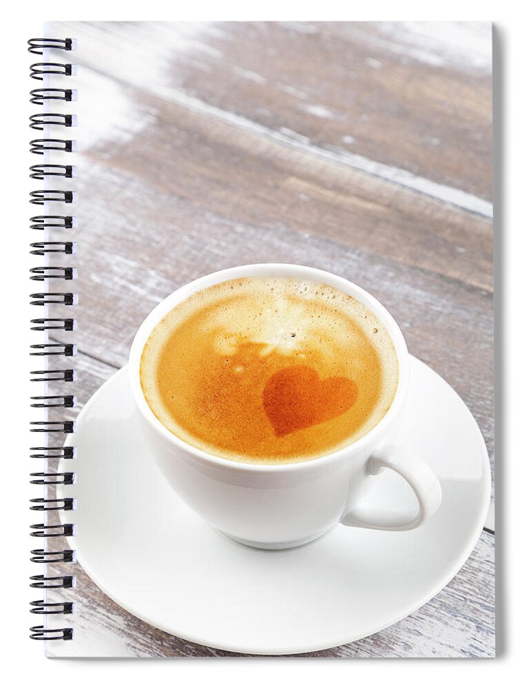 Cappuccino Spiral Notebook featuring the photograph Coffee by Focusstock