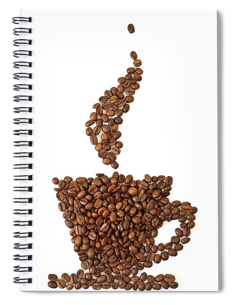 White Background Spiral Notebook featuring the photograph Coffee Grains by Taramara78