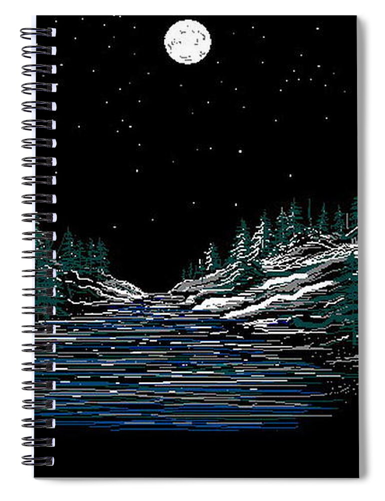 Cold Mountain Winter Spiral Notebook featuring the digital art Cold Mountain Winter by Larry Lehman
