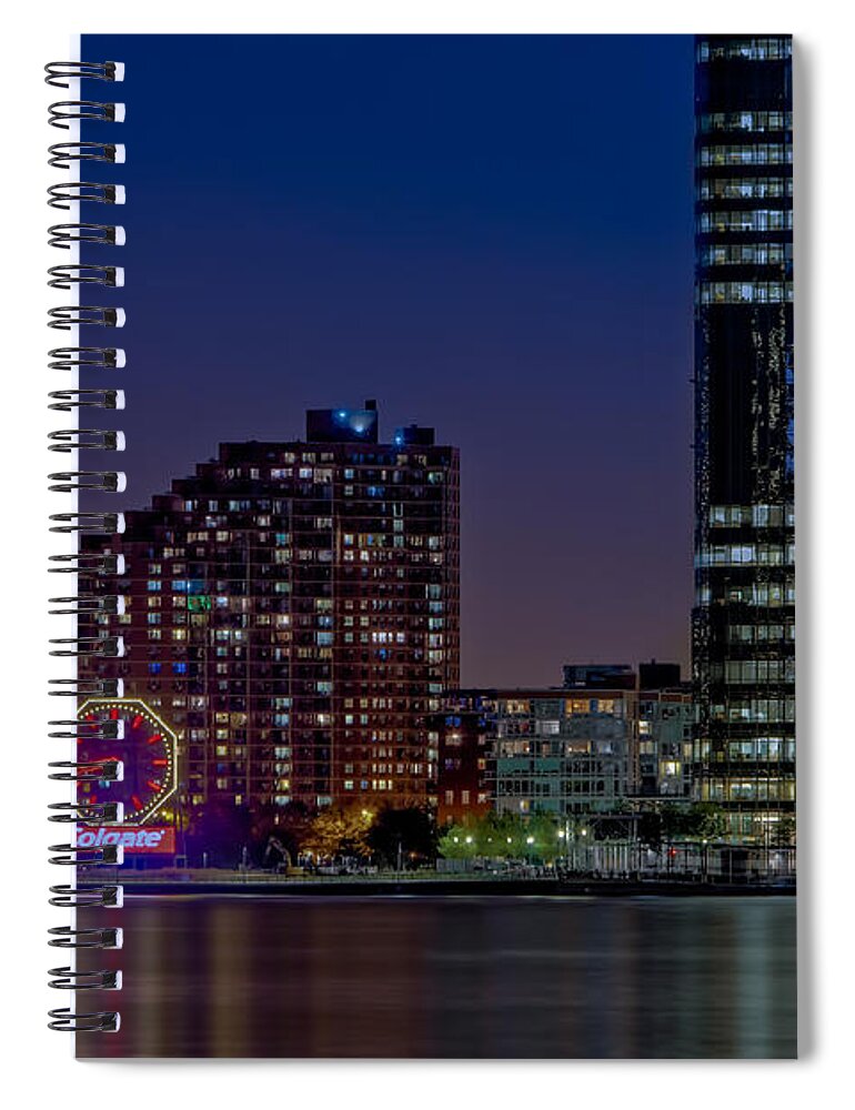 Colgate Clock Spiral Notebook featuring the photograph Colgate Clock Exchange Place by Susan Candelario