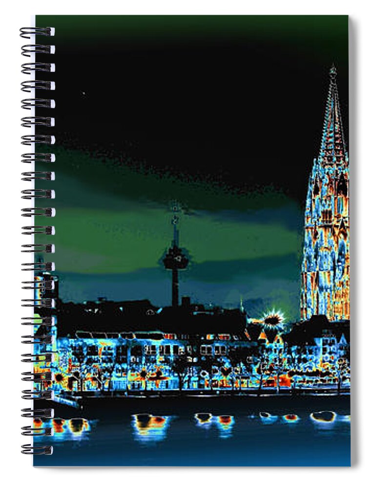Europe Spiral Notebook featuring the photograph Cologne panorama 2 by Rudi Prott