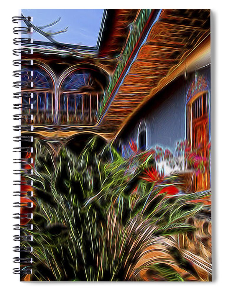 Culture Spiral Notebook featuring the digital art Colonial Hacienda by William Horden