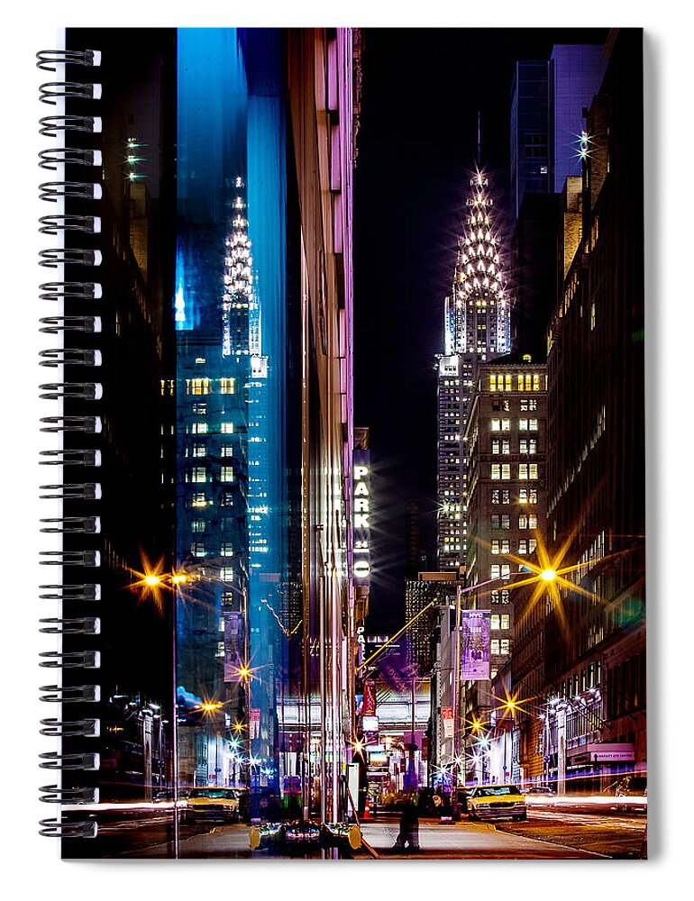 New Spiral Notebook featuring the photograph Color of Manhattan by Az Jackson