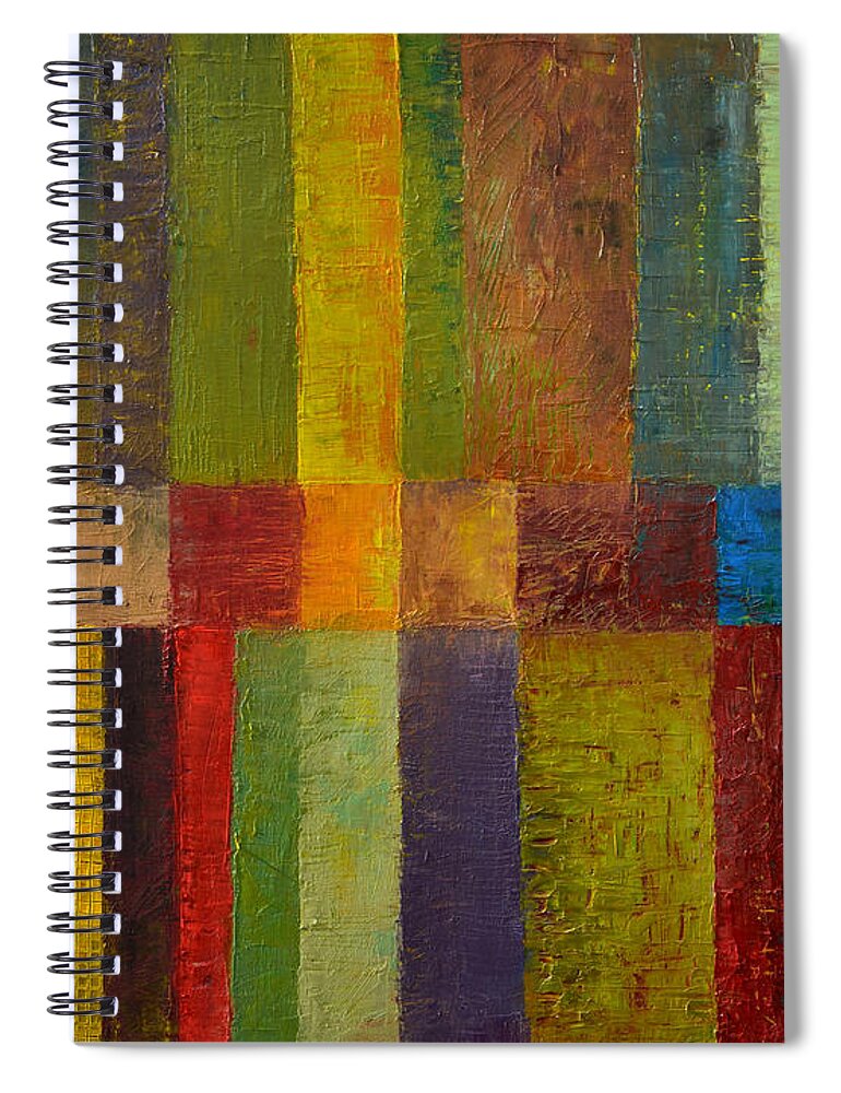 Abstract Spiral Notebook featuring the painting Color Panel Abstract ll by Michelle Calkins