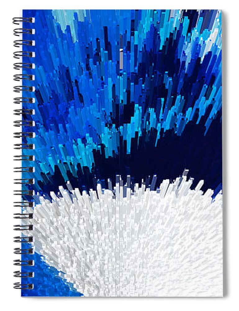 Blue Abstract Art Spiral Notebook featuring the digital art Color Shock 2 - Vibrant Digital Painting Art by Sharon Cummings