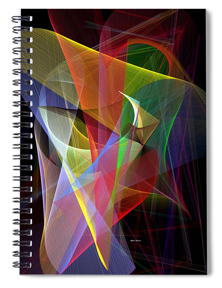 Abstract Spiral Notebook featuring the digital art Color Symphony by Rafael Salazar