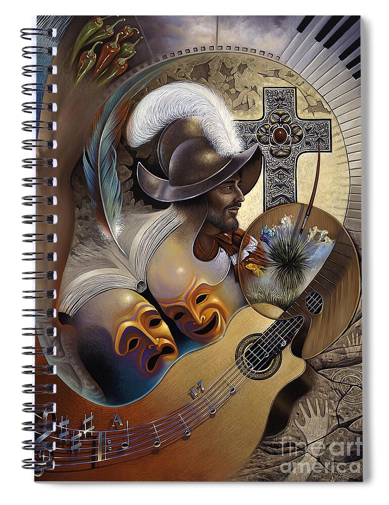 Culture Spiral Notebook featuring the painting Color y Cultura by Ricardo Chavez-Mendez