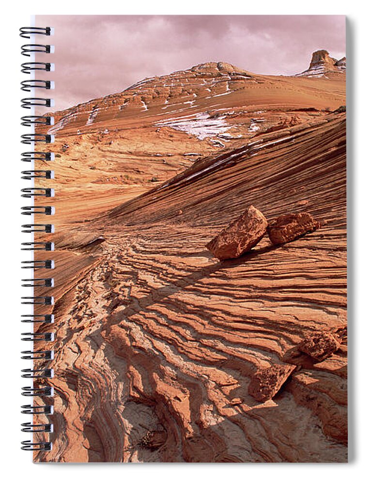 00343646 Spiral Notebook featuring the photograph Colorado Plateau Sandstone Arizona by Yva Momatiuk and John Eastcott