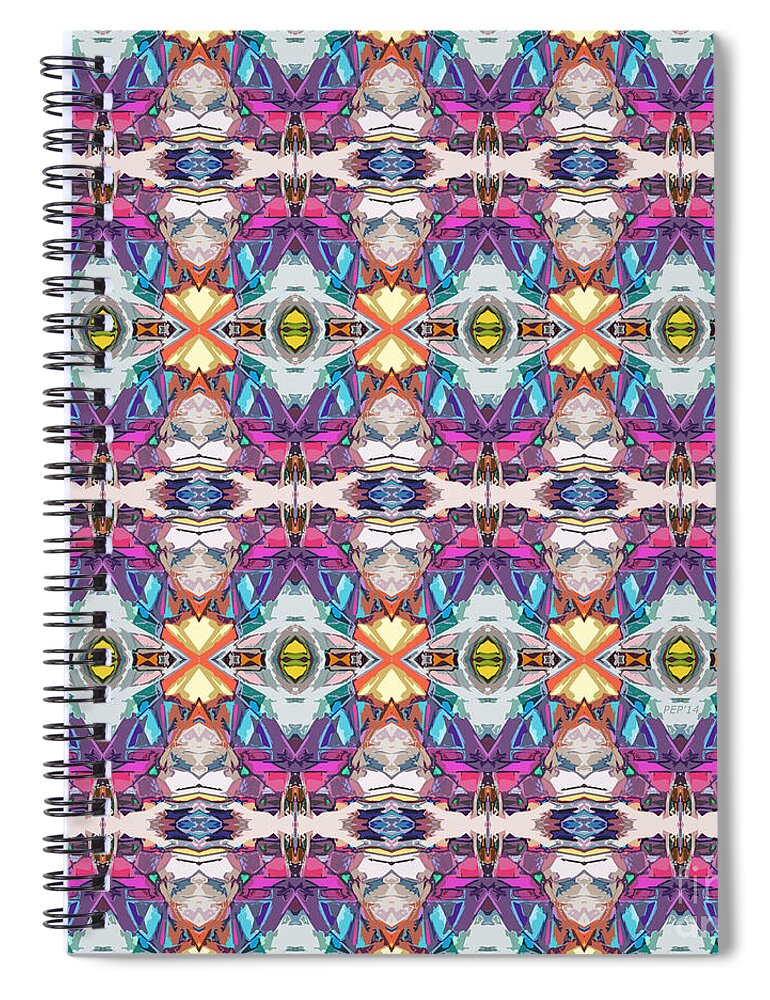 Abstract Spiral Notebook featuring the digital art Colorful Abstract Pattern by Phil Perkins