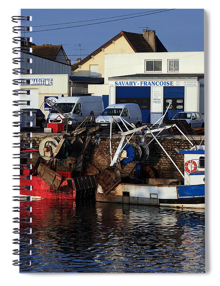 Boat Spiral Notebook featuring the photograph Colorful Fishing Boats by Aidan Moran