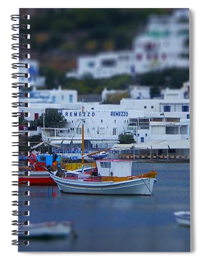 Colorful Boats Spiral Notebook featuring the photograph Colorful Fishing Boats by Marilyn MacCrakin