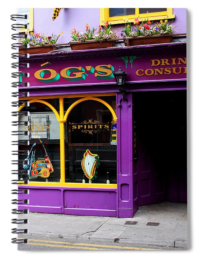 Pub Spiral Notebook featuring the photograph Colorful Irish Pub by Aidan Moran