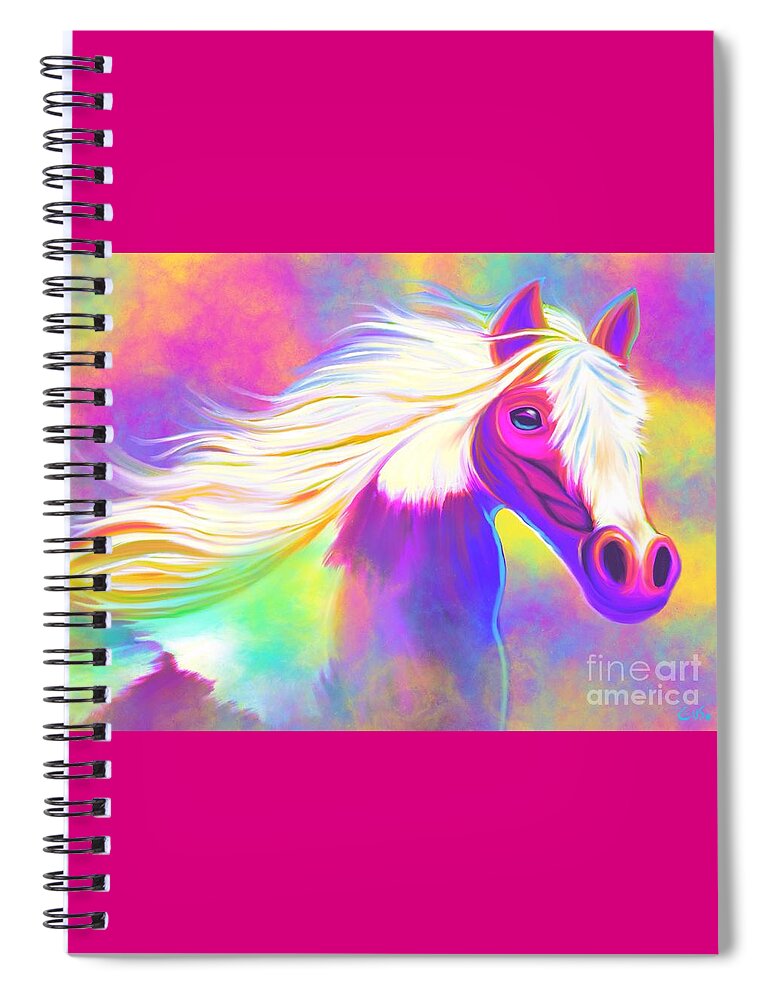 Pony Spiral Notebook featuring the painting Colorful Painted Pony by Nick Gustafson