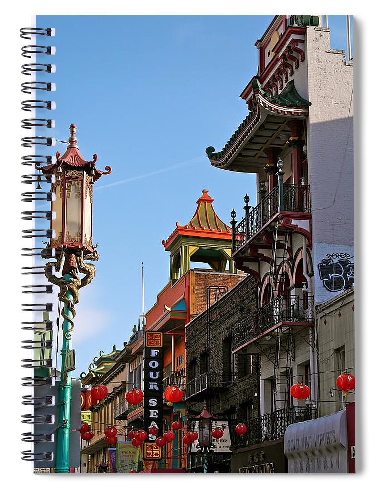 Chinatown Spiral Notebook featuring the photograph Colorful San Francisco Chinatown by Michele Myers