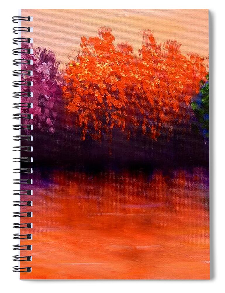 Seasons Spiral Notebook featuring the painting Colorful Seasons by Lilia S
