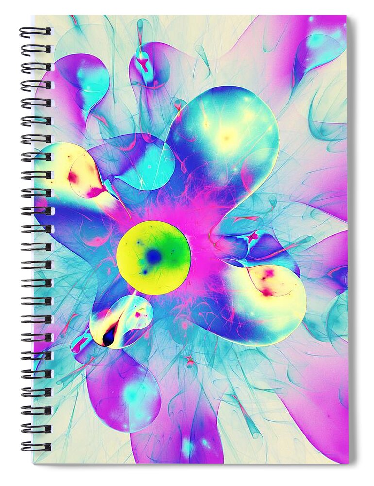 Colorful Spiral Notebook featuring the digital art Colorful Splash by Anastasiya Malakhova