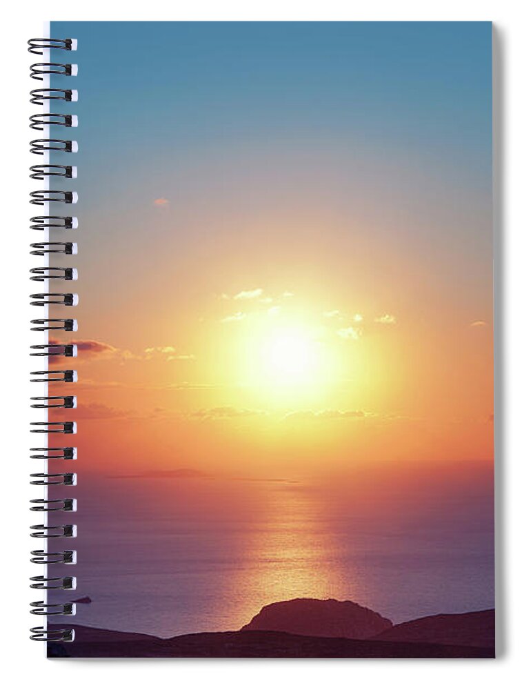 Scenics Spiral Notebook featuring the photograph Colorful Sunset by Borchee