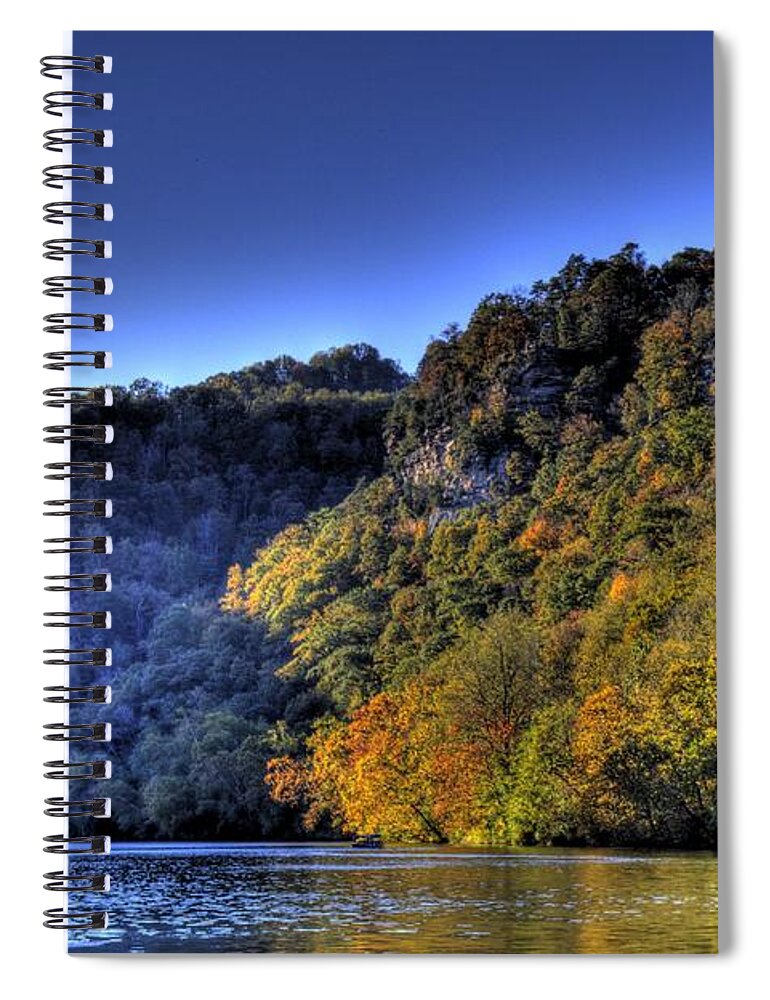 River Spiral Notebook featuring the photograph Colorful Trees over a lake by Jonny D
