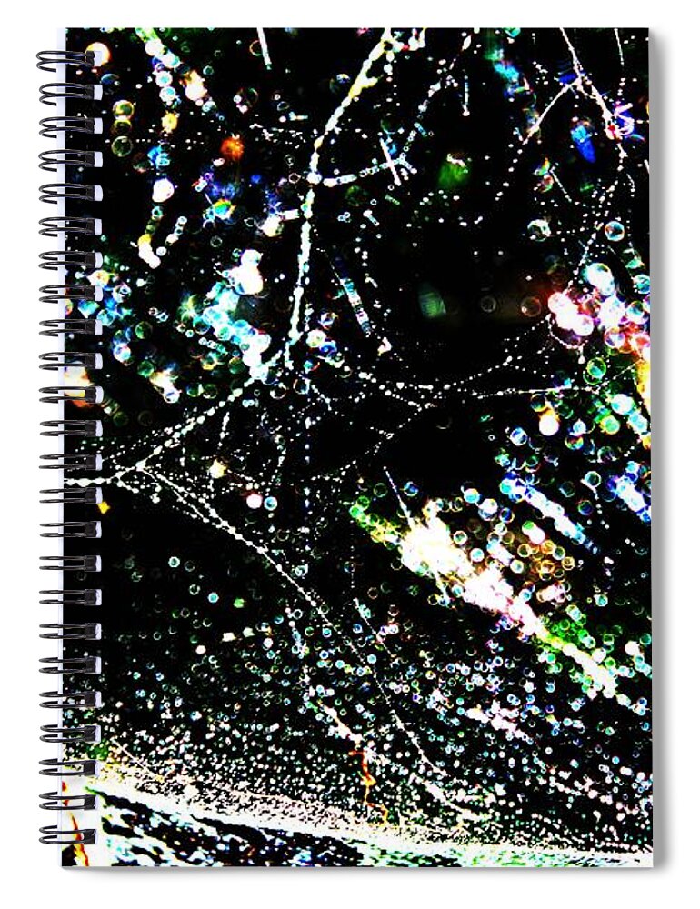  Spiral Notebook featuring the photograph Colorful Web by Clare Bevan